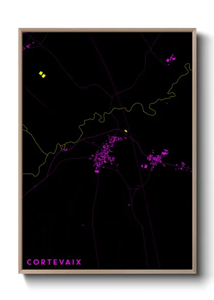 Une affiche de carte sur Cortevaix