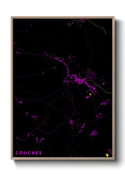 Une affiche de carte sur Couches