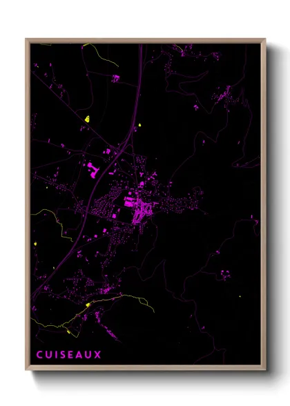 Une affiche de carte sur Cuiseaux