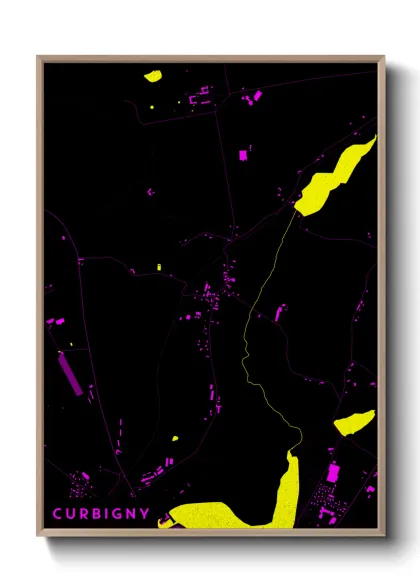 Une affiche de carte sur Curbigny