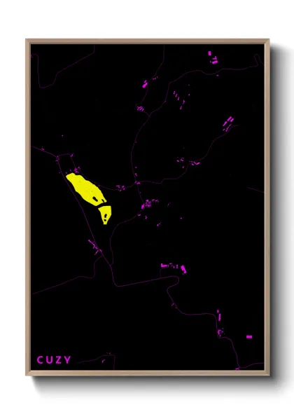 Une affiche de carte sur Cuzy