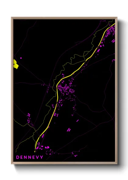 Une affiche de carte sur Dennevy