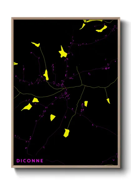 Une affiche de carte sur Diconne
