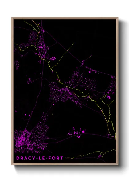 Une affiche de carte sur Dracy-le-Fort