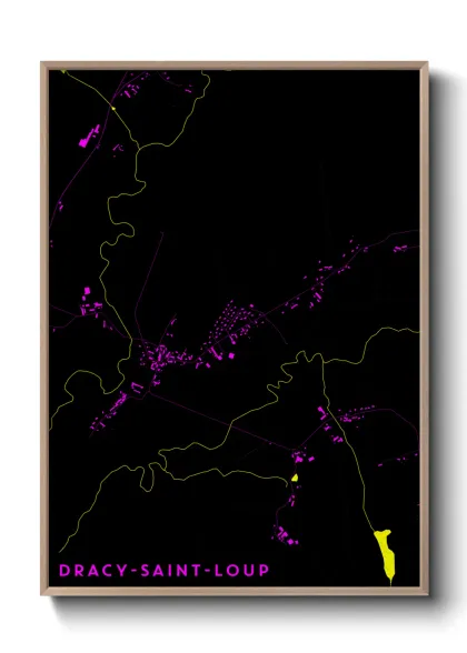 Une affiche de carte sur Dracy-Saint-Loup