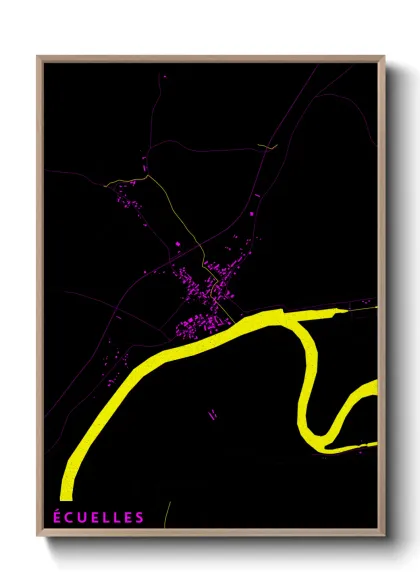 Une affiche de carte sur Écuelles