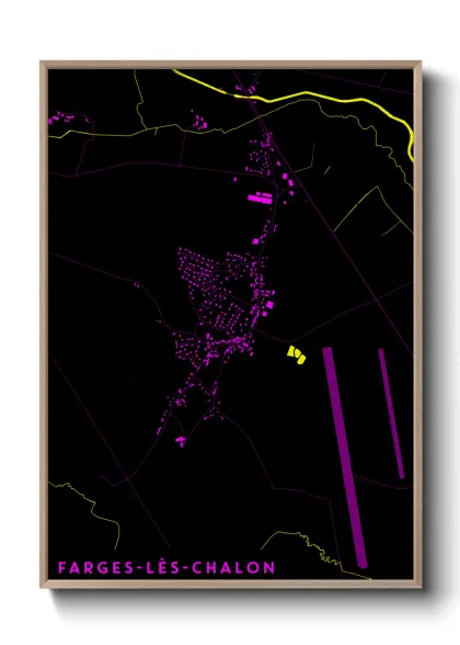 Une affiche de carte sur Farges-lès-Chalon