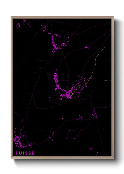 Une affiche de carte sur Fuissé