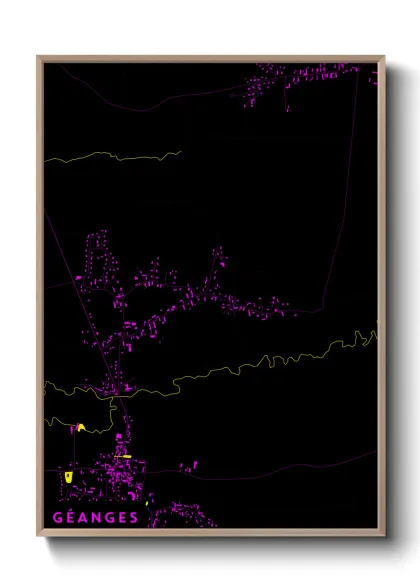Une affiche de carte sur Géanges