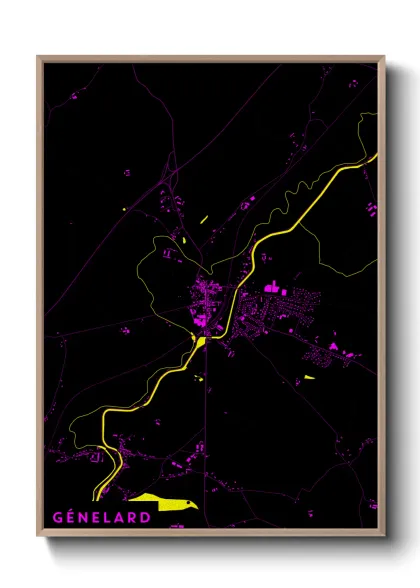 Une affiche de carte sur Génelard