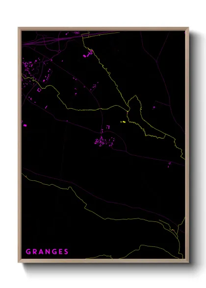 Une affiche de carte sur Granges