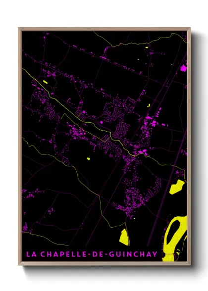 Une affiche de carte sur La Chapelle-de-Guinchay