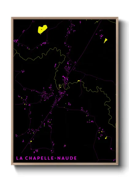 Une affiche de carte sur La Chapelle-Naude