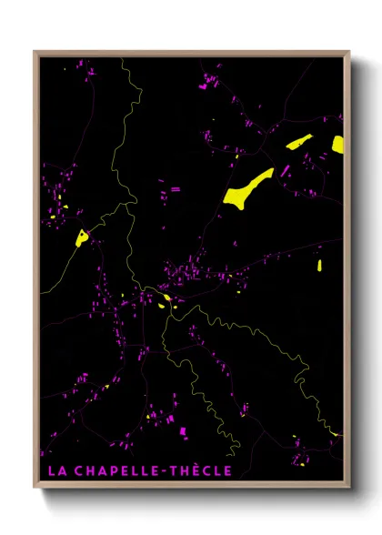 Une affiche de carte sur La Chapelle-Thècle