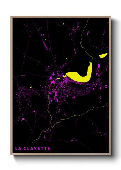 Une affiche de carte sur La Clayette