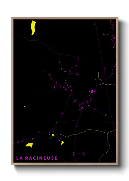 Une affiche de carte sur La Racineuse