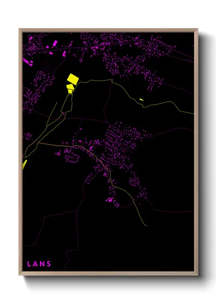Une affiche de carte sur Lans