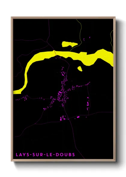 Une affiche de carte sur Lays-sur-le-Doubs