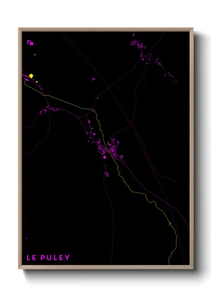 Une affiche de carte sur Le Puley
