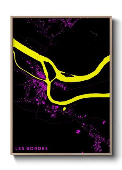 Une affiche de carte sur Les Bordes