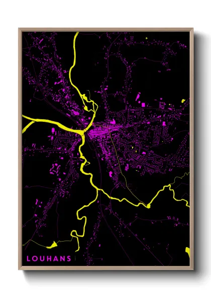 Une affiche de carte sur Louhans