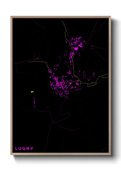 Une affiche de carte sur Lugny