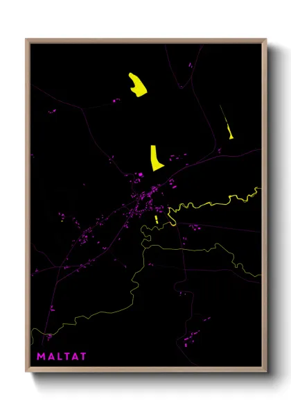 Une affiche de carte sur Maltat