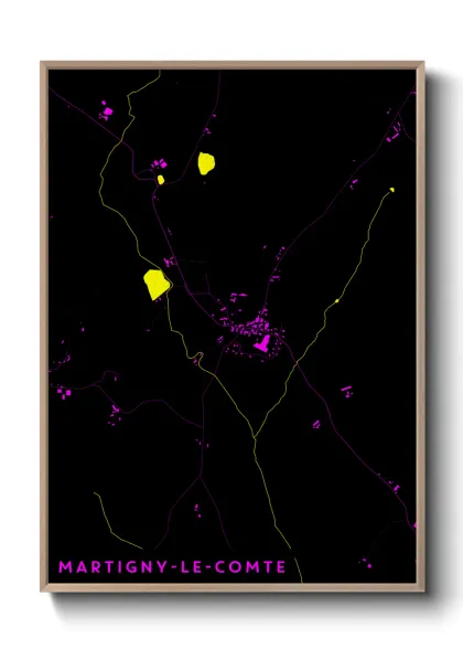 Une affiche de carte sur Martigny-le-Comte