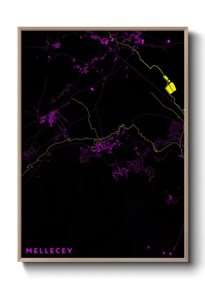 Une affiche de carte sur Mellecey