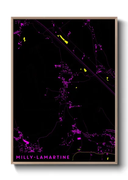 Une affiche de carte sur Milly-Lamartine