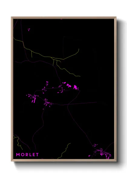Une affiche de carte sur Morlet