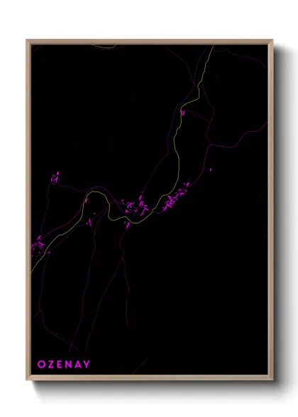 Une affiche de carte sur Ozenay