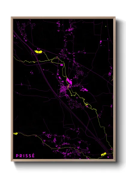 Une affiche de carte sur Prissé