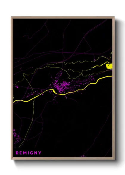 Une affiche de carte sur Remigny