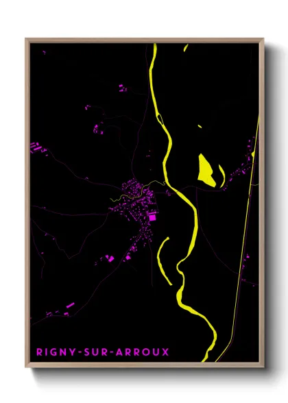 Une affiche de carte sur Rigny-sur-Arroux