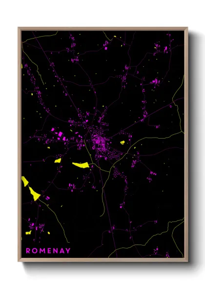 Une affiche de carte sur Romenay