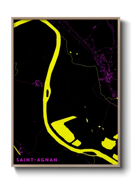 Une affiche de carte sur Saint-Agnan
