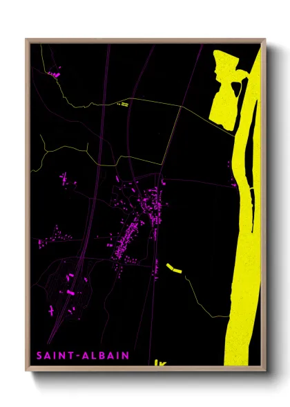 Une affiche de carte sur Saint-Albain