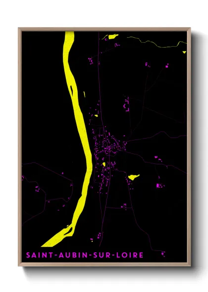 Une affiche de carte sur Saint-Aubin-sur-Loire