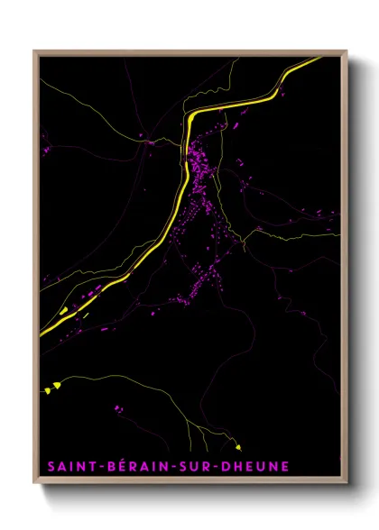 Une affiche de carte sur Saint-Bérain-sur-Dheune