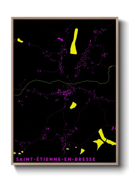 Une affiche de carte sur Saint-Étienne-en-Bresse