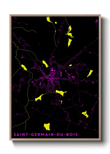 Une affiche de carte sur Saint-Germain-du-Bois