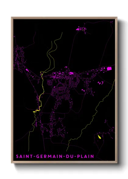 Une affiche de carte sur Saint-Germain-du-Plain