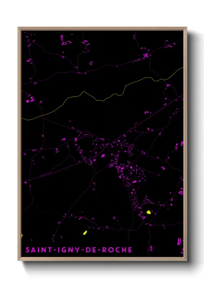 Une affiche de carte sur Saint-Igny-de-Roche