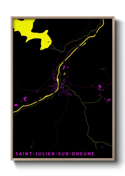 Une affiche de carte sur Saint-Julien-sur-Dheune