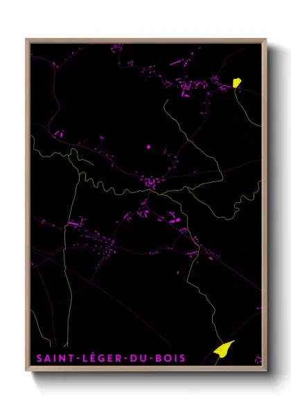 Une affiche de carte sur Saint-Léger-du-Bois