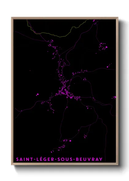 Une affiche de carte sur Saint-Léger-sous-Beuvray