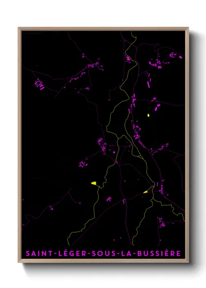 Une affiche de carte sur Saint-Léger-sous-la-Bussière