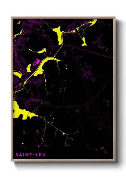 Une affiche de carte sur Saint-Leu
