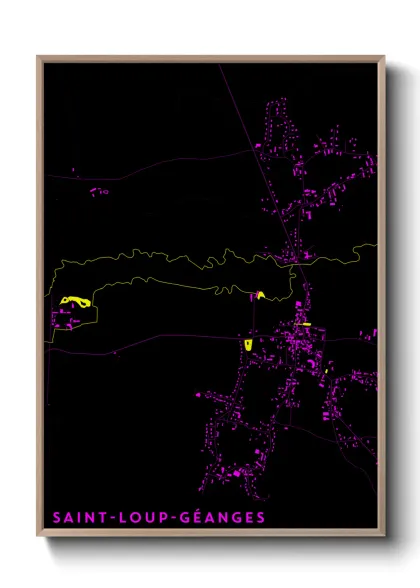 Une affiche de carte sur Saint-Loup-Géanges